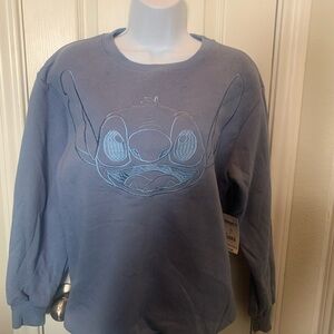 Disney Stitch Crewneck Sweater in Dusty Blue